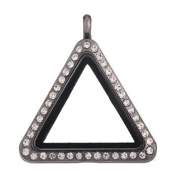 1buc Aliaj triunghi cu Stras Magnetic Pahar Medalion Memorie Vie Plutitoare Charm pandantiv medalion colier femei Bijuterii