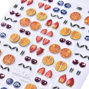 5D 1buc Unghii Autocolant Relief Cookie-uri de Fructe Manichiura Nail Design Decorare Sfaturi Alimentare din Seria DIY Nail Art Stickere de Decor de zi cu Zi