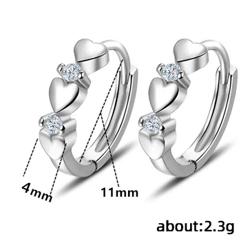 Fashion Simple Glossy Earrings for Women Noble Simple Heart Shape Zircon Exquisite Earrings Wedding Banquet Accessories