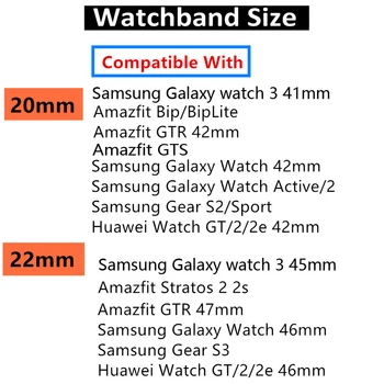 20mm 22mm Trupa Pentru Samsung Galaxy Watch 3/42mm 46mm Active 2 Curea de Viteze S3 Nailon Bratara Huawei Watch GT 2 2e Pro Amazfit Bip
