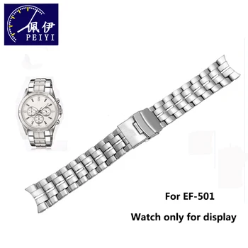 PEIYI Watchband Solid, Otel Inoxidabil Bratara de Înlocuire Curea de Metal Brățară Bărbați EF-521/501 Brățară de Argint Pentru Casio
