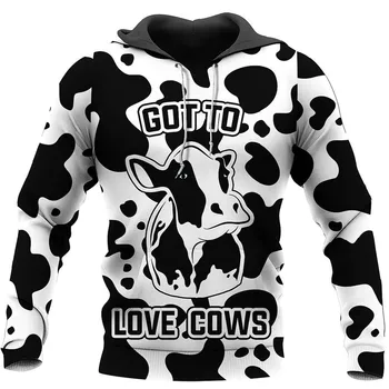 Moda 3D Imprimate Iubesc Vaca cu Fermoar Hanorac Bărbați Femei Harajuku Casual Tricou Hip Hop Geaca G-127