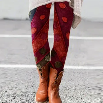 Femei Pantaloni 2021 Casual Doamnelor Folk-personalizate Imprimate Talie Elastic All-meci Slim Vintage de Primăvară jambiere Pantaloni Lungi Pantaloni штаны