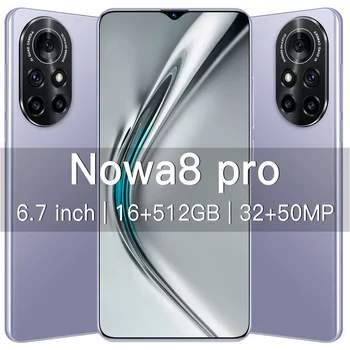 Honoy Nowa8 PRO 6.7 Inch Smartphone-uri 5G LASA Telefonul 16GB+512GB 10-Core 32MP+50MP Camera Android11 Debloca Dual SIM Telefon Mobil