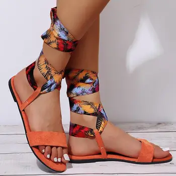 Femei Sandale Retro De Vară 2021 Pantofi De Moda Casual Dantela-Up Plaja Doamnelor Ytmtloy Sadalias Femininas Zandalias De Mujer