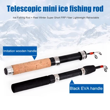 Portabil Pește Trackle Accesorii FRP Fibre de Gheață Tijă de Pescuit de Iarna Scurt Telescopic Pol de Pescuit de apă Dulce