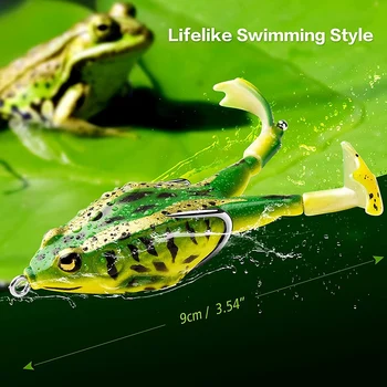 Hot-3 Buc Broasca Momeala,Bass/Păstrăv de Pescuit Momeală Set Realist Frog Soft Înot Momeala cu Weedless Cârlig pentru apă Dulce&Apa de mare