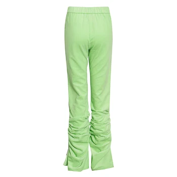 TWOTWINSTYLE Streetwear Ruched Pantaloni Pentru Femei de Înaltă Talie pantaloni de Catifea cord Casual Flare Pantaloni de Moda de sex Feminin Haine Noi 2021