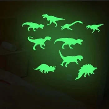 9/8Pcs Strălucire În Întuneric Dinozaur Luminoase Autocolante 3D Stereo Fluorescente Autocolante de Perete Autocolant Distracție Pentru Copii TN99
