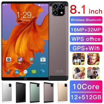 8.1 inch comprimat,echipat cu Android 9.0,octa-core,Google Play,GPS și wi-fi telefon,8 inch sticla,de brand nou
