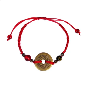 Budismul Șase Cuvinte Monedă Antică Cabala Șir Roșu Bratari Norocoase Protecție