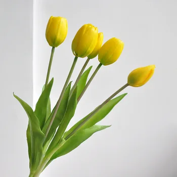 5Pcs/Set Lux Silicon Real atinge Lalele Buchet de Flori Artificiale decorative camera de zi de decorare flores artificiales