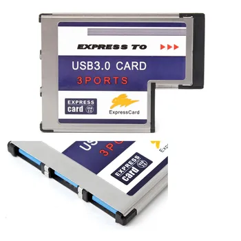 Universal 3 Porturi Ascunse în Interiorul Adaptor Exprimarea Card 54mm 5Gbps Slot PCMCIA USB 3.0 HUB Converter Pro pentru Laptop Notebook PC-ul