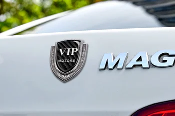 3D Fibra de Carbon, Metal Club VIP de Lux Portbagaj Auto Aripa Spate Embleme Insigna Decal Autocolant Accesorii Auto