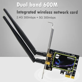 Dual Band 600Mbps PCI-E placa de Retea Wireless Desktop PCI Adaptor Wifi Gigabit Ethernet Adaptor WiFi Pentru PC