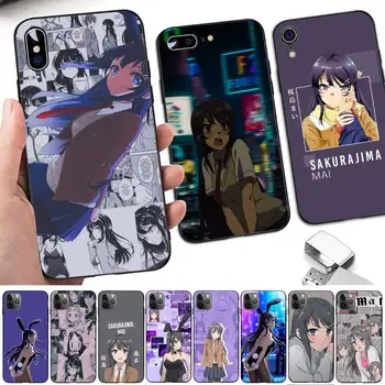 FHNBLJ Anime Mai Sakurajima Telefon Caz pentru iPhone 8 7 6 6S Plus X 5S SE 2020 XR 11 12 pro XS MAX