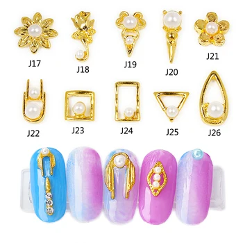 30pcs aur aripa/triunghiuri/flori/drop/stras pătrat de design de unghii pearl aliaj 3d unghii consumabile decoratiuni accesorii