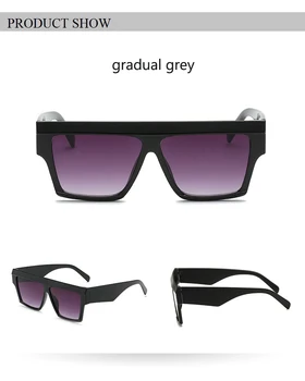 Flat Top Supradimensionat Pătrat de Epocă ochelari de Soare Pentru Barbati Brand Designer Largi Picior Femei UV400 Ochelari Lunette De Soleil Rosu Negru