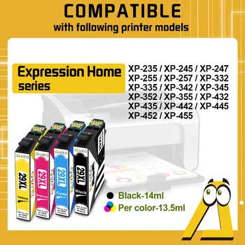 4-8 ALIZEO T2991 Cartuș de Cerneală cu Durat Chip Compatibil pentru Cartus Encre Epson XP-332 XP-245 XP-435 XP-442 XP-345 Printer