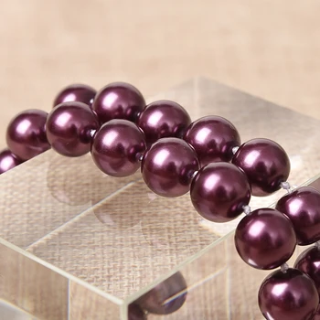 Rafinat simulate-pearl shell margele rotunde de 8mm violet colier pentru femei de vânzare fierbinte petrecere cadouri bijuterii 18inch GE1278