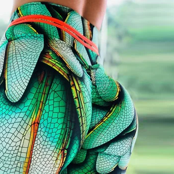 CHRLEISURE Verde Libelula Imprimare 3D Femei Jambiere Sexy Fitness de Vară Sport Femei Jambiere Talie Mare Femeie Pantaloni