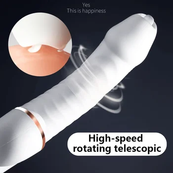 Telescopic Dildo Vibrator pentru Femei, Vaginul, punctul G Masaj Stimulator Clitoris Încălzire Feminin Masturbator Jucărie Sexuală pentru Adulți