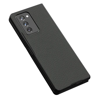 De lux textura Litchi Piele Caz pentru Samsung Galaxy Z 2 Ori W21 Plin Caz de Protecție la Șocuri Flip Cover
