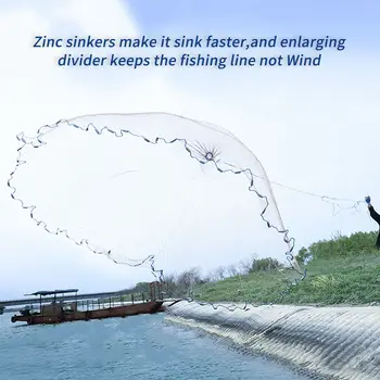 2.4 m/7.87 ft Diametru de Pescuit Exprimate ochiurilor de Plasă a Răspândit Whire Cuib NE Aruncarea de Mână Prinde Pește Nailon Rețea de Spin Diametru Momeala Sinker