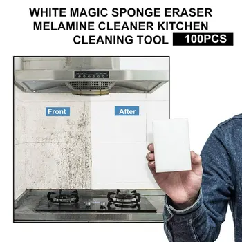 100buc/lot Magie Albă Burete Cleaner Eraser Multi-funcțional Curat Melamină Burete pentru Bucătărie Baie de Curățare 100x60x15mm
