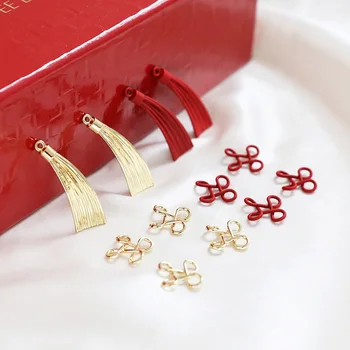 10buc stil Chinezesc tassel Cercei pentru Femei Doamnelor Chineză nod de cauciuc vopsea roșie retro pandantiv bijuterii diy accesorii