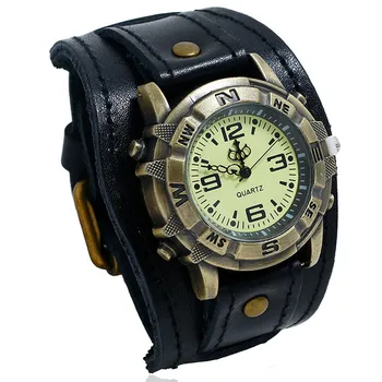 Ceas pentru Barbati de Lux Ceas de mână Cuarț Ceasuri de mână de Moda Rock Punk Stil Sport Mens Ceasuri Retro din Piele Relogio Masculino