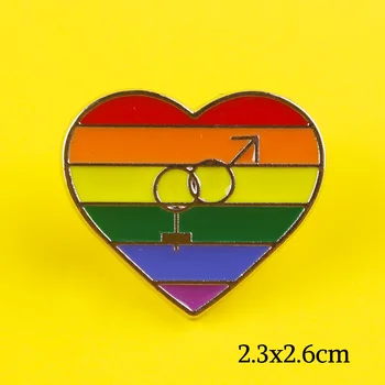 Curcubeu Brosa Ace LGBT Steagul Gay Pride Brosa Insigna Pe Haine femei Barbatii Iubesc Inima Brosa Ace Pentru Rucsac Jacheta Email pin