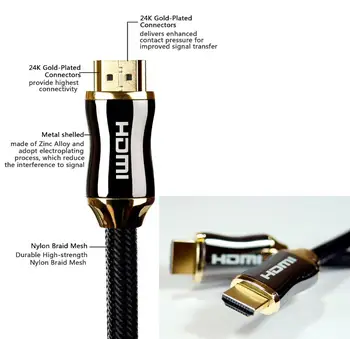 1M 2M 3M 5M 10M 15M 4K 60Hz HDMI Cu un Cablu HDMI de Mare Viteză 2.0 Placat cu Aur Cablu de Conectare Cablu Pentru UHD FHD 3D Xbox PS3 PS4 TV