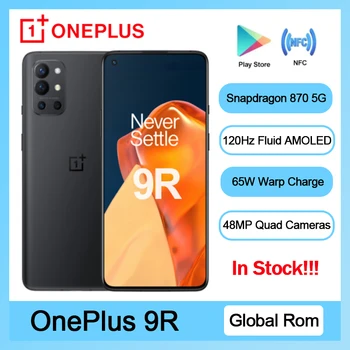 Original Global Rom OnePlus 9R 5G Smartphone 9 R Snapdragon 870 8GB, 128GB 6.55