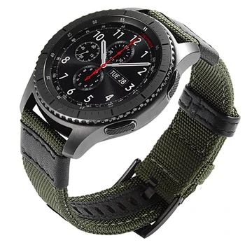 Curea Pentru Samsung Galaxy watch 3 46mm trupa de viteze s3 Frontieră Classic nylon 20mm 22mm WatchWoven Nailon Trupa de 20mm 22mm Încheietura mâinii