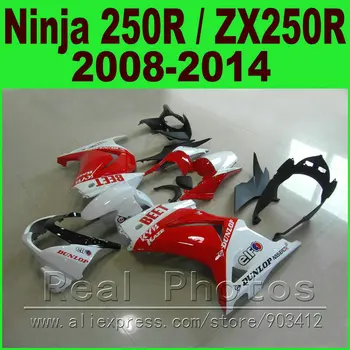 Roșu alb SFECLĂ Kawasaki Ninja 250R Carenajele kit 2008 - anul ZX 250 EX250R 08 09 - 14 carenaj kituri de corp K0I8