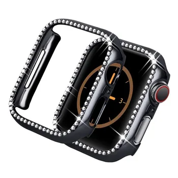 Diamant Bara de protecție Caz de Protecție pentru Apple Watch Acoperi Serie SE 6 5 4 3 21 38MM 42MM Ceas Pentru Iwatch 40mm 44mm ceasul accesorii