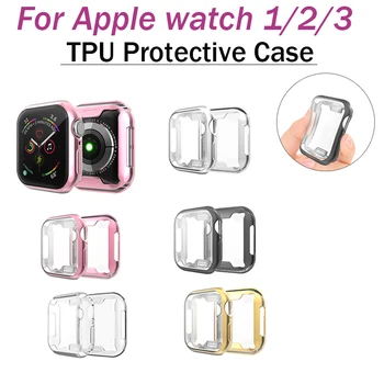 38/40/42/44mm Caz Pentru Apple Watch Banda a 3-Ceas Inteligent Caz Acoperire Moale Clare Full TPU Caz de Protecție Pentru Iwatch Serie 1/2/3