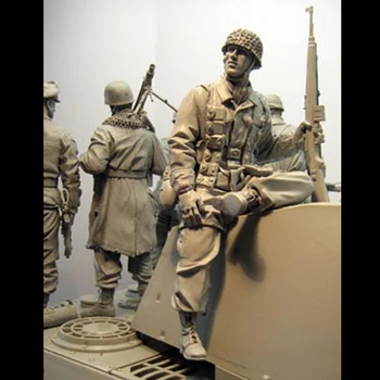 1 / 16 Rășină Figura soldat model om de-al treilea parașutist divizia de-al doilea Război Mondial soldat GK mâinile pe alb model militar