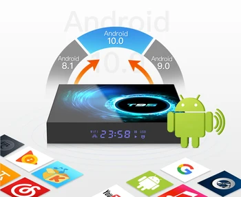 T95 Smart Tv Box Android 10 6k 2.4 g & 5g Wifi, Bluetooth 4.0, 4g 16g 32gb 64gb 4k Quad Core Set-Top Box Google Media Player