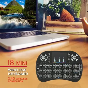Mini Tastatura Wireless Handheld Tastatură Bluetooth 2.4 GHz Aer Mouse-ul plin de Culoare LED Backlight Touchpad-ul pentru Ipad Telefon Tablet PC