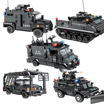 KAZI SWAT Armate Carul Vehicul Blocuri Militare Eliminare Bombă Camion de Comunicare Masina Armatei Model Cărămizi de Jucărie de Învățământ