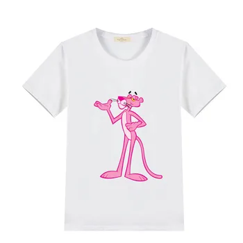 2021 Nou Stil Maneca Scurta Casual Copilul Băiat Fete Roz Alb T-Shirt Panther Print Tee Topuri Haine
