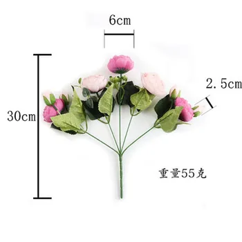 1Bundle Mătase Bujor Buchet de flori Artificiale, Flori False Trandafiri Plante DIY Desktop Acasă Decor Accesorii Petrecere de Nunta de Decorare