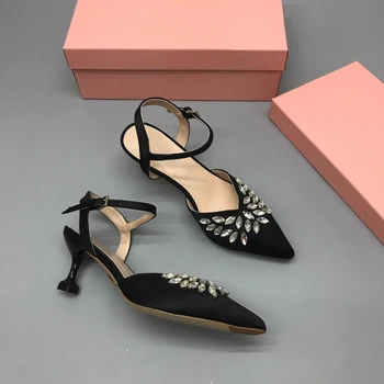 Kmeioo vara dulce pantofi pentru femeie sandale de curea glezna bijuterie pisicuță tocuri rochie de bal pantofi pisoi