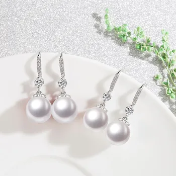 NEHZY Argint 925 Nou Femeie Moda Bijuterii de Înaltă Calitate de Cristal Pearl Zircon Simplu Retro Ciucure Lung Cercei