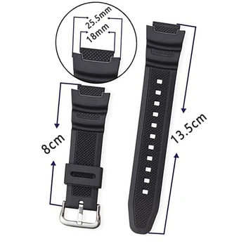 Curea de ceas pentru Casio AE-1000w AQ-S810W SGW-400H/SGW-300H Cauciuc Siliconic Watchband Pin Cataramă de Curea Bratara Negru