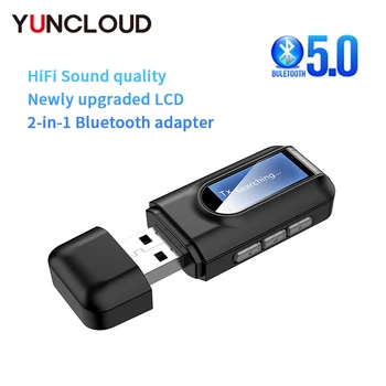 Bluetooth USB 5.0 Dongle-Receptor Audio Transmițător cu Display LCD Mini Jack de 3,5 mm AUX USB Wireless Adapter pentru TV, PC-uri Auto