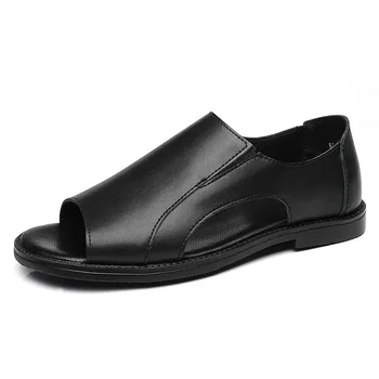 Sandale bărbați de Înaltă Calitate. Piele Barbati Casual Pantofi Respirabil Casual, Sandale de Plajă în aer liber, Papuci de casă 2021 Vara Barbati Pantofi Negru