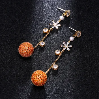 SINZRY NOUA culoare de aur cubic zirconia ciucure lung mingea drop cercei superba de bijuterii de moda pentru femei